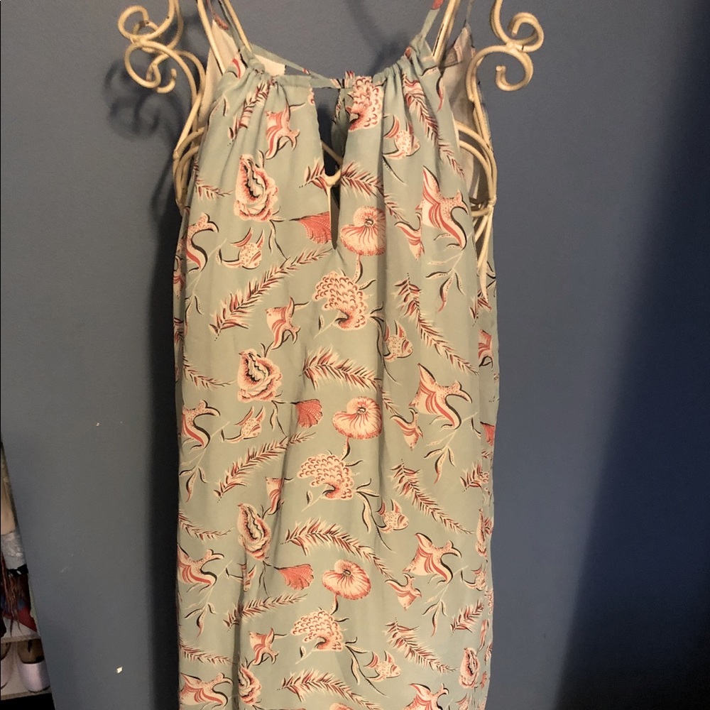 Forever21 light blue and orange halter dress